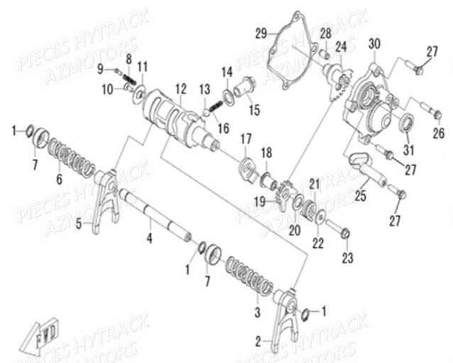 ENSEMBLE_BARILLET HYTRACK Pièces Quad HY510 IS EPS 4x4