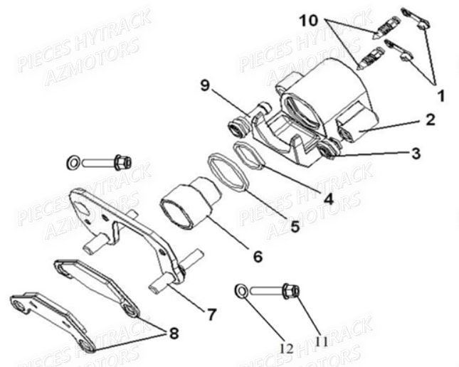 Etrier Droit HYTRACK Pièces Quad HY510 IS EPS 4x4