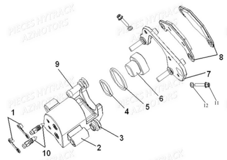 Etrier Gauche HYTRACK Pièces Quad HY510 IS EPS 4x4