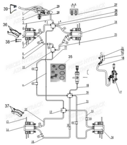 Consulter la vues éclatées « SYSTEME ELECTRIQUE » pour votre quad Hytrack  HY510S