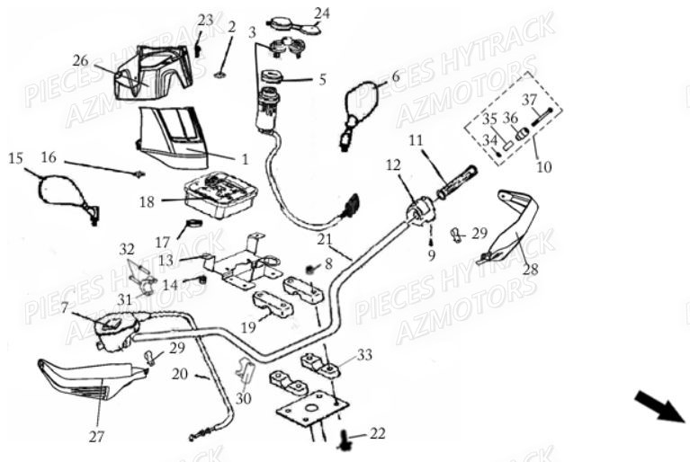 Guidon HYTRACK Pièces Quad HY510 IS EPS 4x4