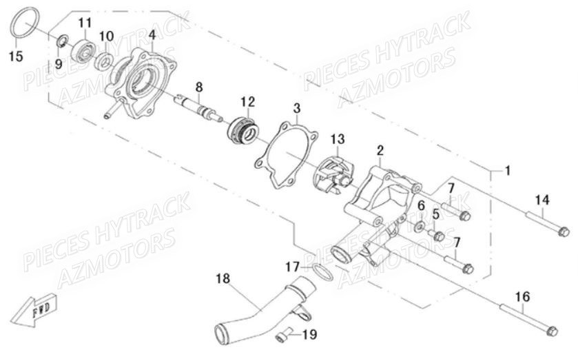 Pompe A Eau HYTRACK Pièces Quad HY510 IS EPS 4x4