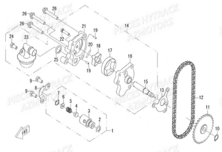 Pompe A Huile HYTRACK Pièces Quad HY510 IS EPS 4x4