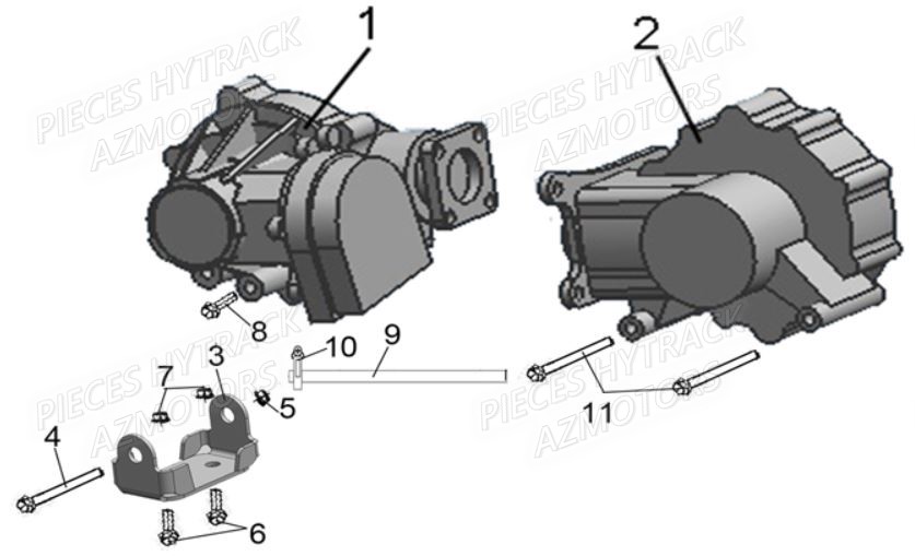 Ponts Av Et Ar HYTRACK Pièces Quad HY510 IS EPS 4x4