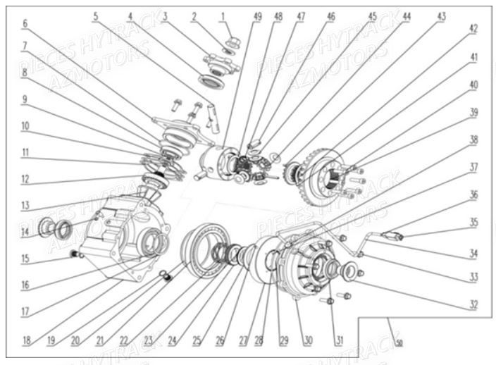 PONT_ARRIERE HYTRACK Pièces Quad HY510 IS EPS 4x4