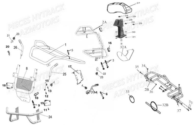 Porte Bagages HYTRACK Pièces Quad HY510 IS EPS 4x4