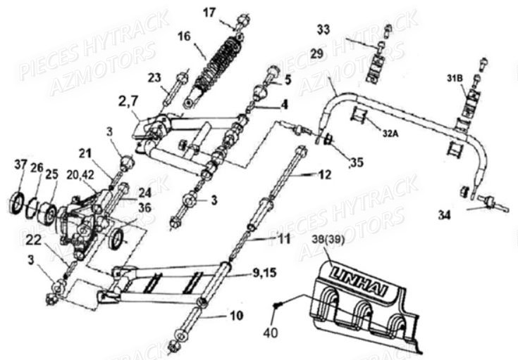Suspensions Arriere HYTRACK Pièces Quad HY510 IS EPS 4x4