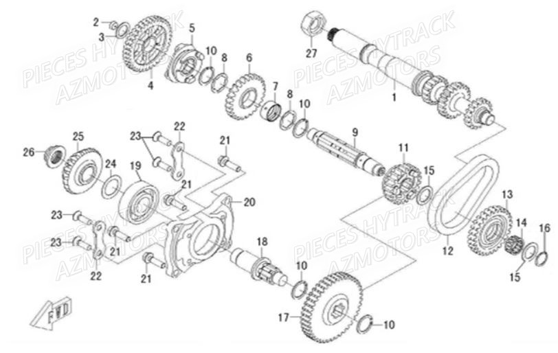 TRANSMISSION_I HYTRACK Pièces Quad HY510 IS EPS 4x4