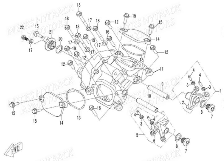 Cache Culbuteurs AZMOTORS Pieces Quad HY 540 ST