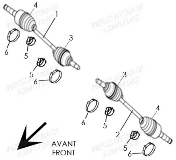 CARDANS ARRIERE AZMOTORS HY540ST