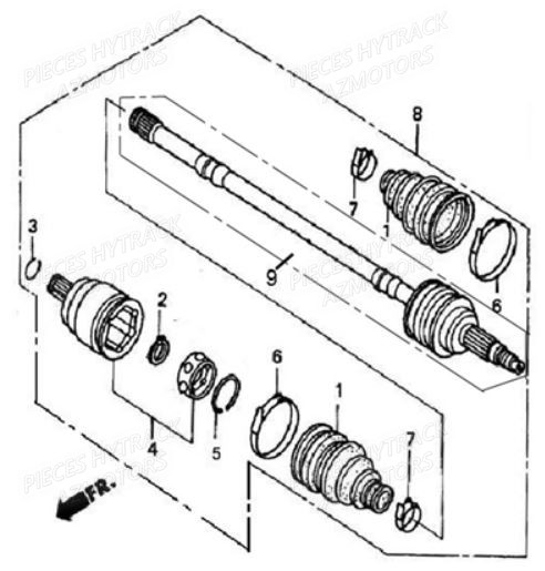 Cardans Avant AZMOTORS Pieces Quad HY 540 ST