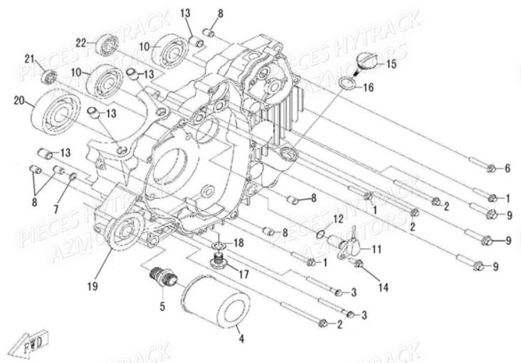 Carter Moteur Gauche HYTRACK Pieces Quad HY 540 ST