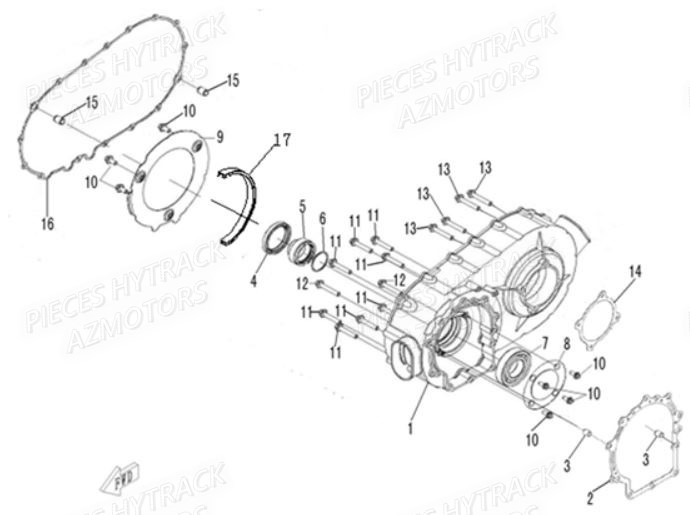 Carter Variateur AZMOTORS Pieces Quad HY 540 ST