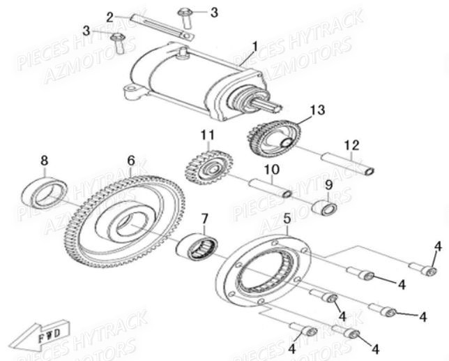 Demarreur AZMOTORS Pieces Quad HY 540 ST