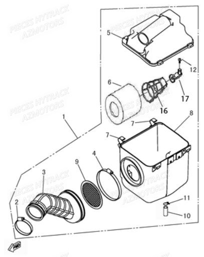 Filtre A Air AZMOTORS Pieces Quad HY 540 ST