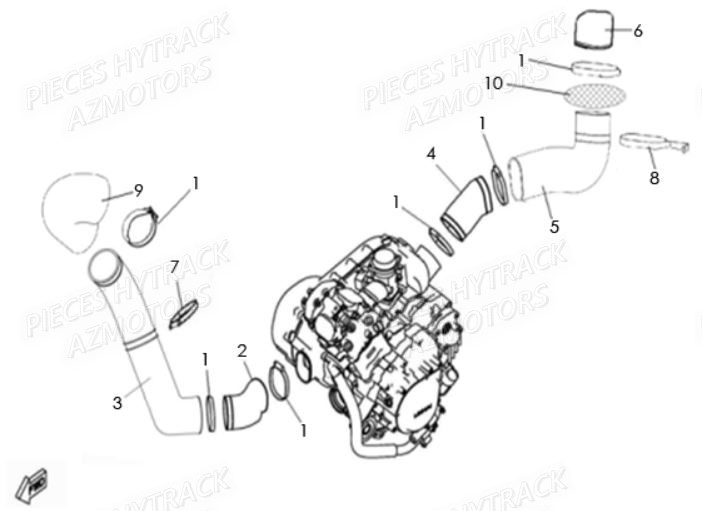 Prises D Air AZMOTORS Pieces Quad HY 540 ST