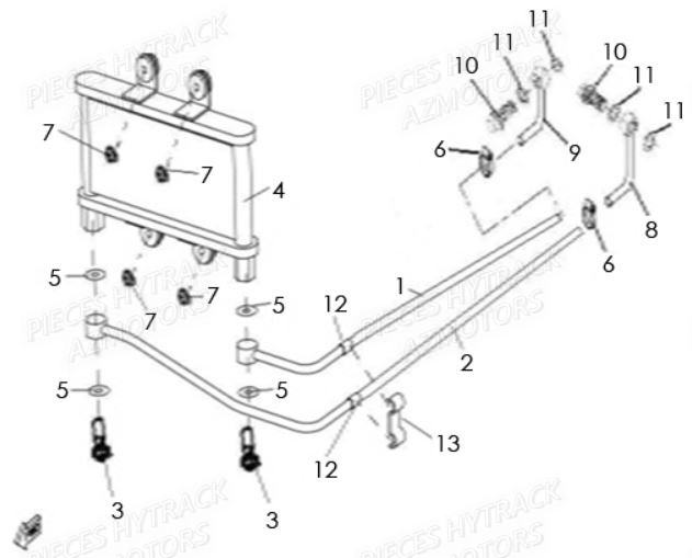 Radiateur A Huile AZMOTORS Pieces Quad HY 540 ST