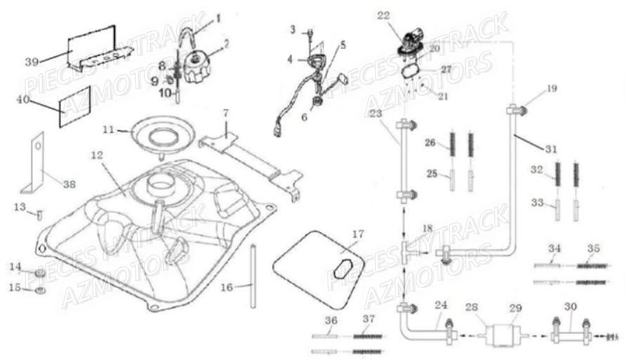 Reservoir AZMOTORS Pieces Quad HY 540 ST