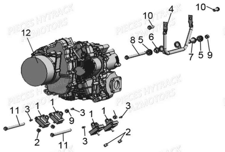Support Moteur HYTRACK Pieces Quad HY 540 ST