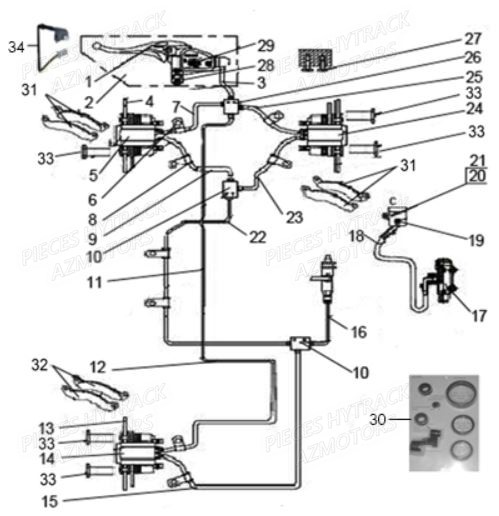 Systeme De Freinage HYTRACK Pieces Quad HY 540 ST