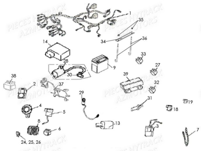 Systeme Electrique AZMOTORS Pieces Quad HY 540 ST