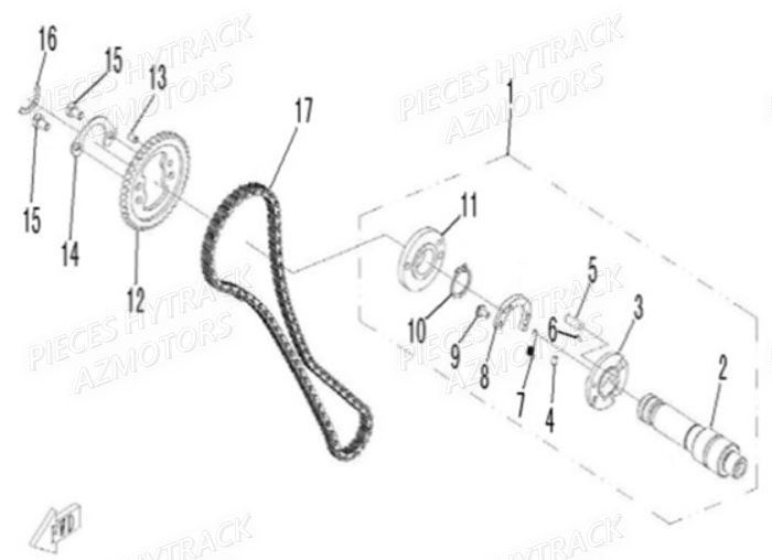 ARBRE_A_CAMES HYTRACK Pieces Quad HY 540 STL E4