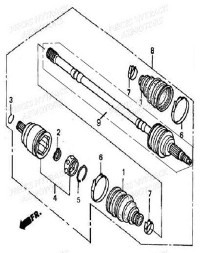 Cardans Avant HYTRACK Pieces Quad HY 540 STL E4 