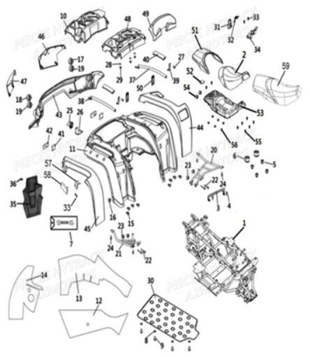 Carrosserie Arriere HYTRACK Pieces Quad HY 540 STL E4 