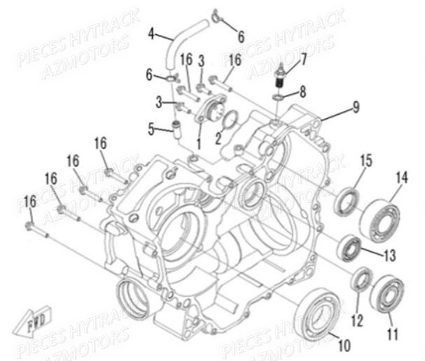 CARTER MOTEUR DROIT AZMOTORS HY540STL E4