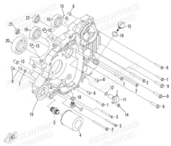 CARTER MOTEUR GAUCHE AZMOTORS HY540STL E4