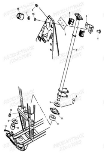 COLONNE_DE_DIRECTION HYTRACK Pieces Quad HY 540 STL E4