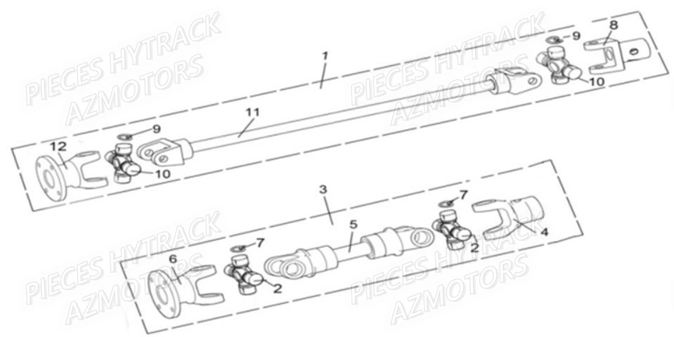 Detail Cardans Marque Xl HYTRACK Pieces Quad HY 540 STL E4 