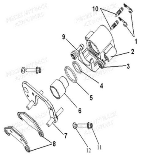 Etrier Droit HYTRACK Pieces Quad HY 540 STL E4 