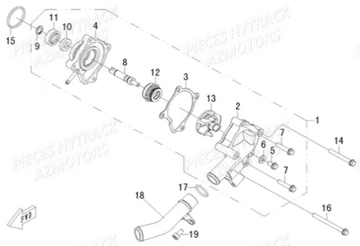 Pompe A Eau HYTRACK Pieces Quad HY 540 STL E4 