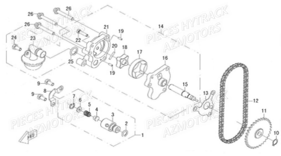 Pompe A Huile HYTRACK Pieces Quad HY 540 STL E4 