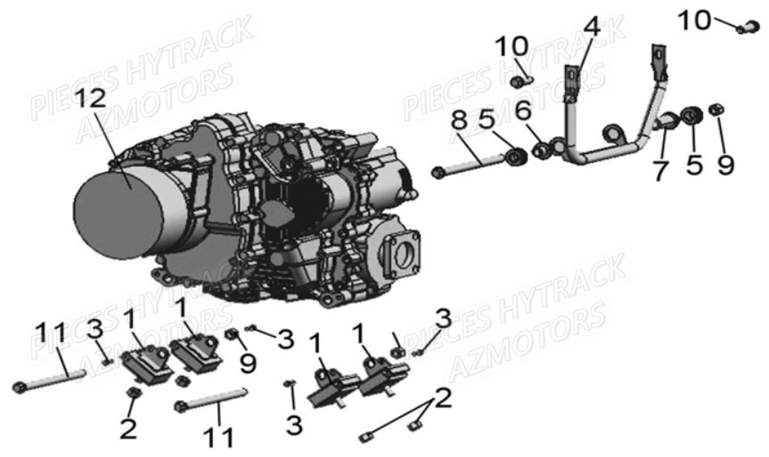 Support Moteur HYTRACK Pieces Quad HY 540 STL E4 