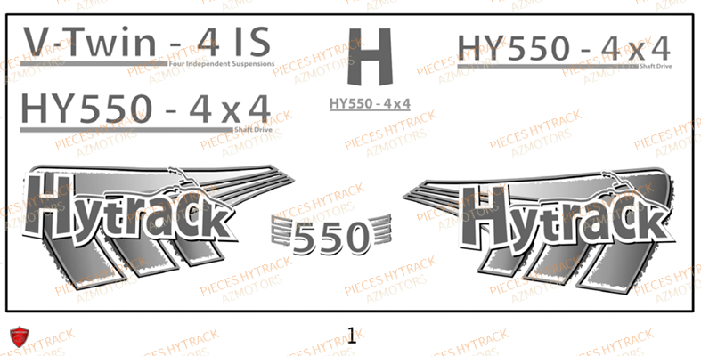 Autocollants HYTRACK Pièces Quad HY550 4x4