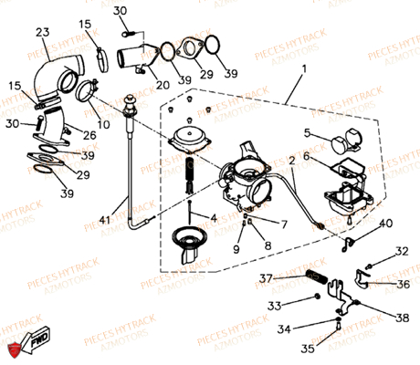 Carburateur AZMOTORS Pièces Quad HY550 4x4