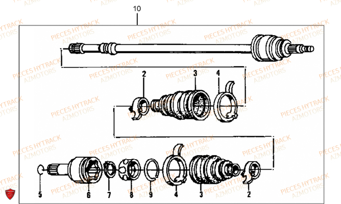 CARDAN ARRIERE AZMOTORS HY550