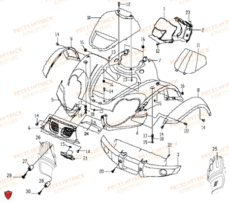 CARROSSERIE_AVANT HYTRACK Pièces Quad HY550 4x4