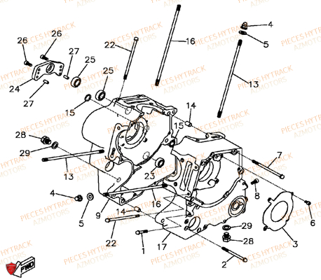 Carter Moteur AZMOTORS Pièces Quad HY550 4x4