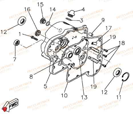 Carter Moteur Droit AZMOTORS Pièces Quad HY550 4x4