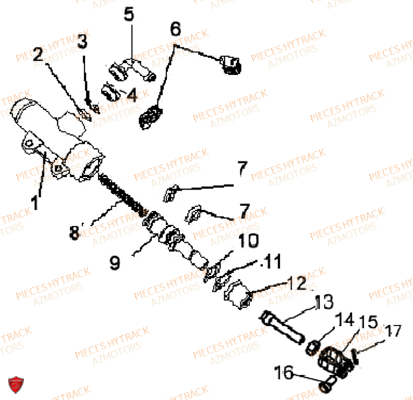 Cylindre De Frein Arriere AZMOTORS Pièces Quad HY550 4x4