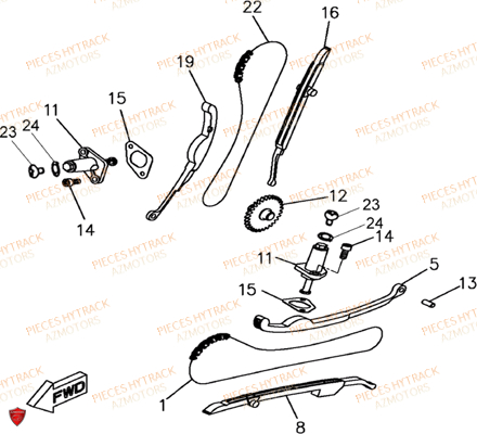 Distribution AZMOTORS Pièces Quad HY550 4x4