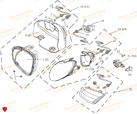 Eclairage AZMOTORS Pièces Quad HY550 4x4