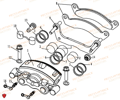 Etrier Frein Avant Droit AZMOTORS Pièces Quad HY550 4x4