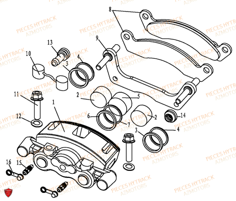 Etrier Frein Avant Gauche HYTRACK Pièces Quad HY550 4x4