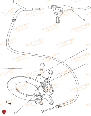 Frein De Parc A Cable AZMOTORS Pièces Quad HY550 4x4