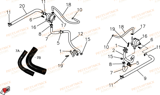 Injection D Air Secondaire HYTRACK Pièces Quad HY550 4x4