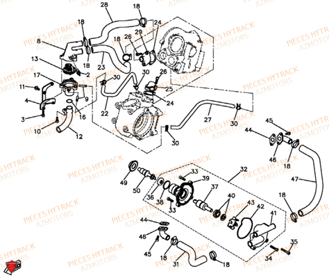 Pompe A Eau AZMOTORS Pièces Quad HY550 4x4